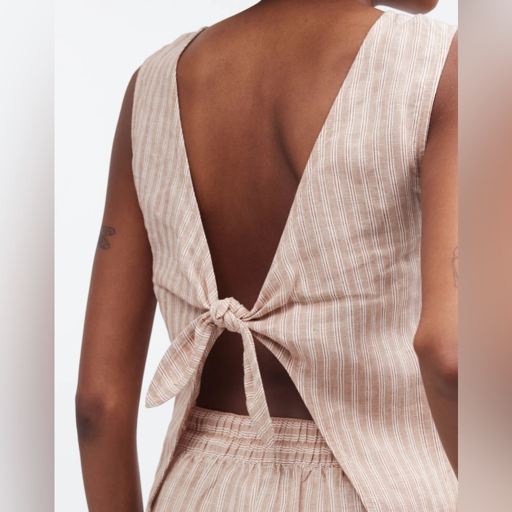 Madewell Tan Striped Tank Top